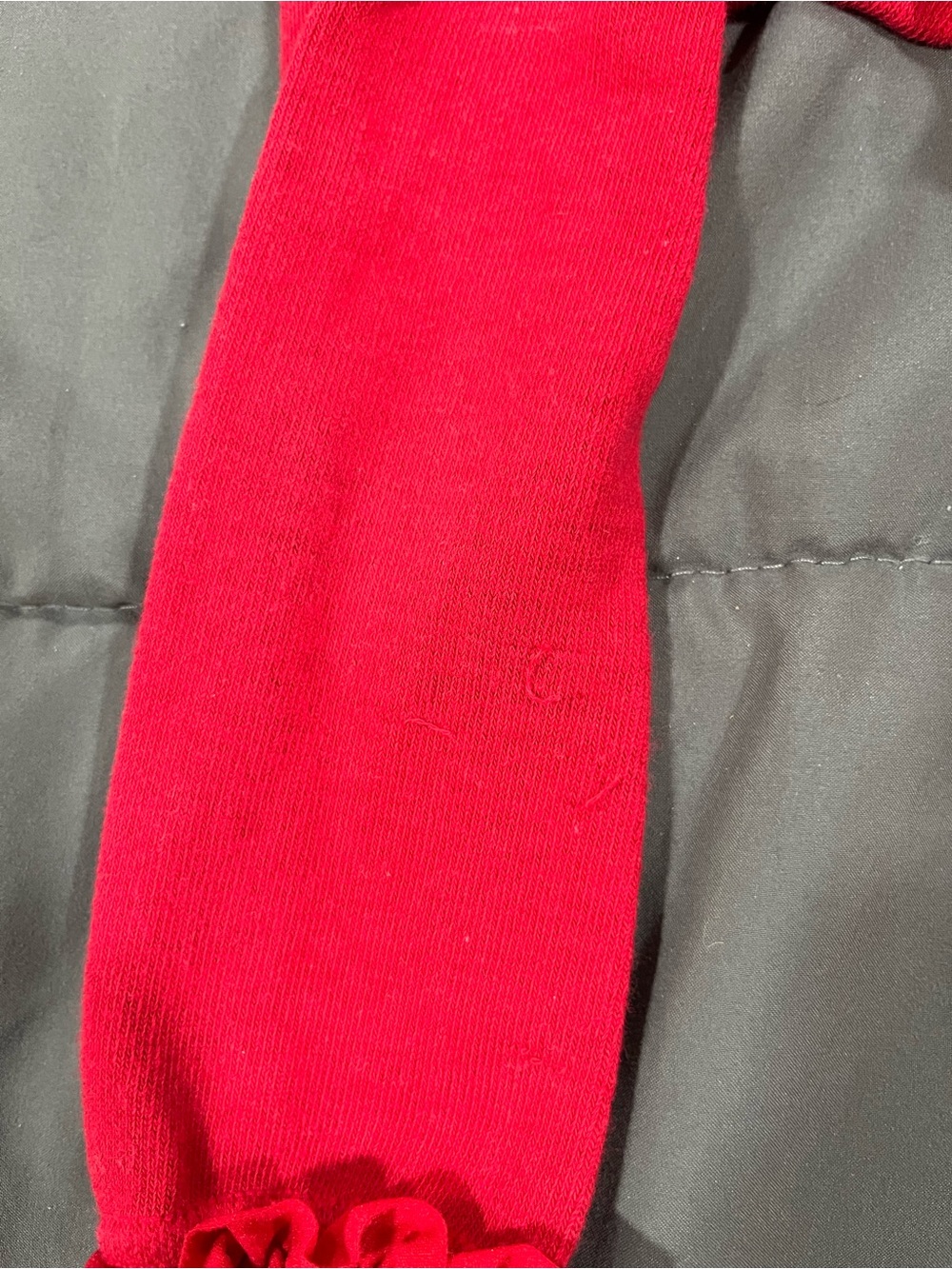Footless Ruffle Tights - Red - Picture 2 of 5